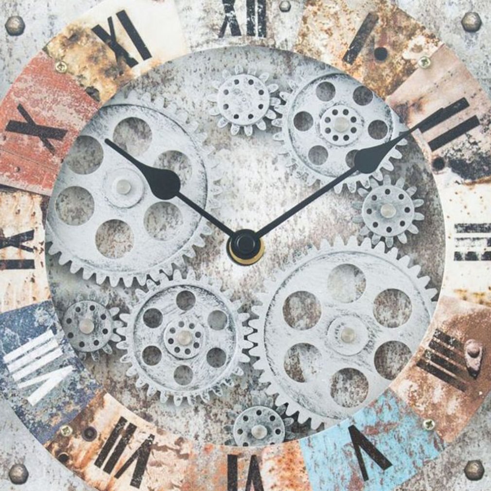 Wall Clocks Simple Mute Quartz Clock Industrial Art Gear Clock Living Room Wall Clocks