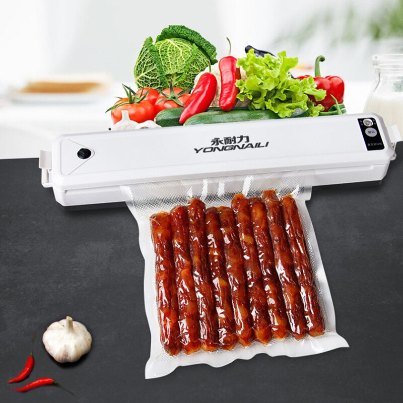 Food Vacuum Sealer Verpakking Machine Met 10 stuks Zakken Gratis Vacuüm Voedsel Sluitmachine Vacuüm Sealer Packer