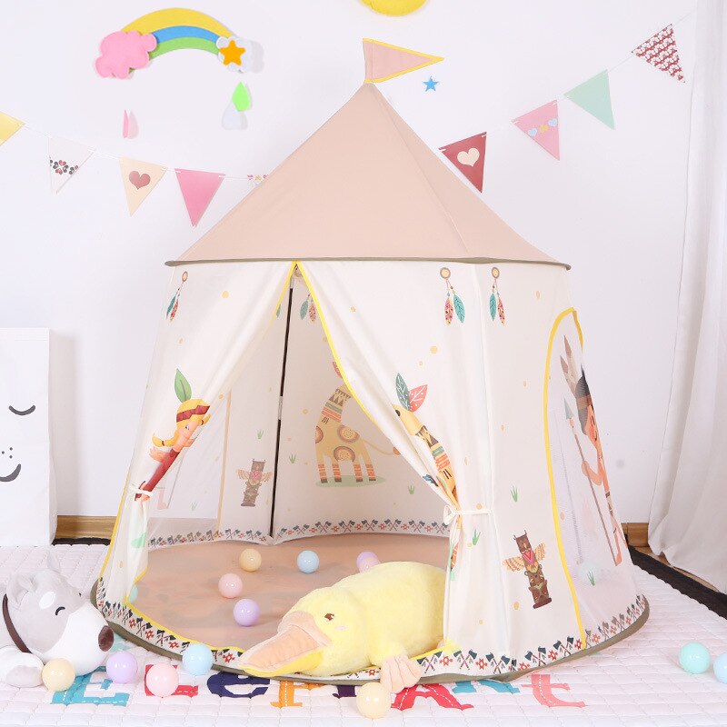 Kid Tent Huis Draagbare Prinses Kasteel Aanwezig Hangen Vlag Kinderen Teepee Tent Spelen Tent Verjaardag Christmas