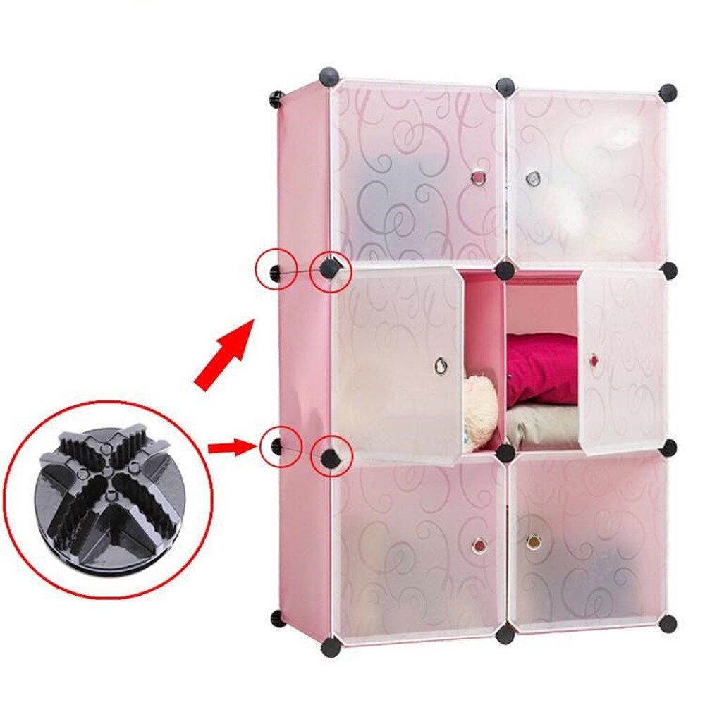 Shelf Storage Cabinet Buckle Connectors Cube DIY Modular Closet Organizer Wardrobe Rack Clothes Shelf Storage Cabinet FD