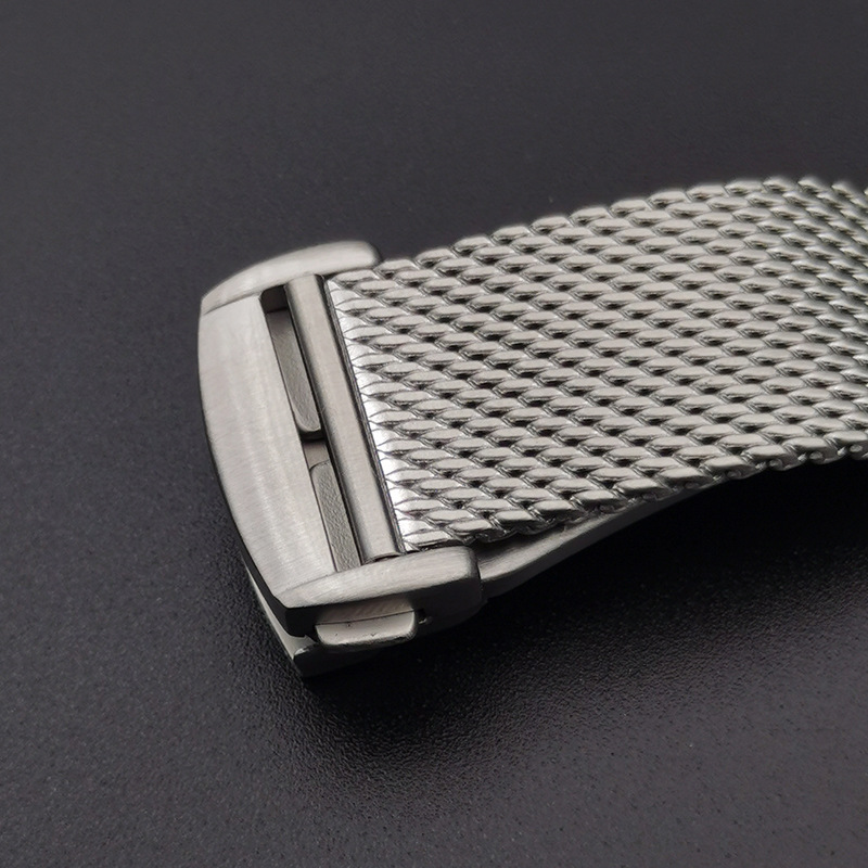 Bracelet de montre milanais en maille pour montre Omega Seamaster 007, métal haut de gamme en acier inoxydable avec fermoir pliant papillon 20mm 22mm