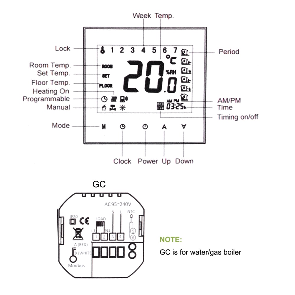 KKmoon Digitale Professionale di Acqua/Caldaia A gas Termostato per il Riscaldamento con Connessione WiFi & voce Sala di Controllo Regolatore di Temperatura