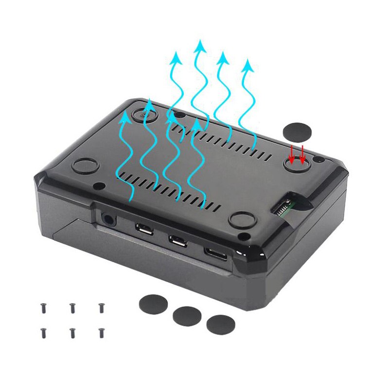 Raspberry Pi 4 model B aluminum alloy case slider magnetic suction case , for Raspberry pi 4B