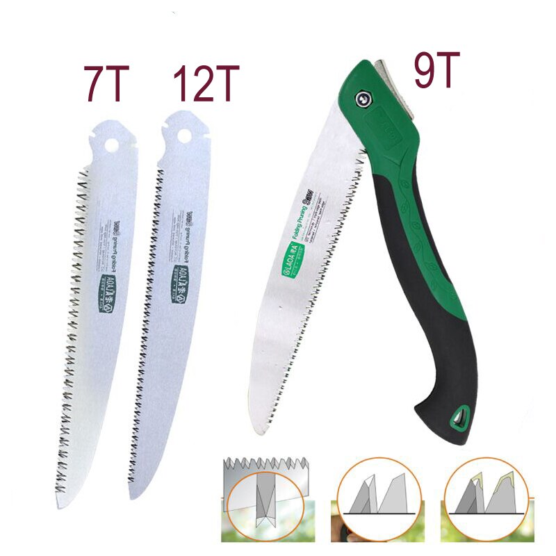 LAOA Garden Tool Sets 7T/9T/12T Folding Saw SK5 Pruning Shears Portable Felling Saw Garden pruning: Saw and 7T 12T blade