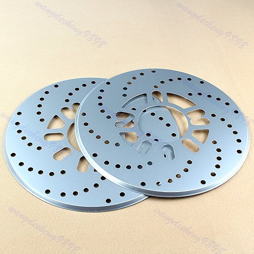 2Pcs Silver Aluminium Disc Vehicle Decorative Brake Rotor Cross Drilled Cover R2LC