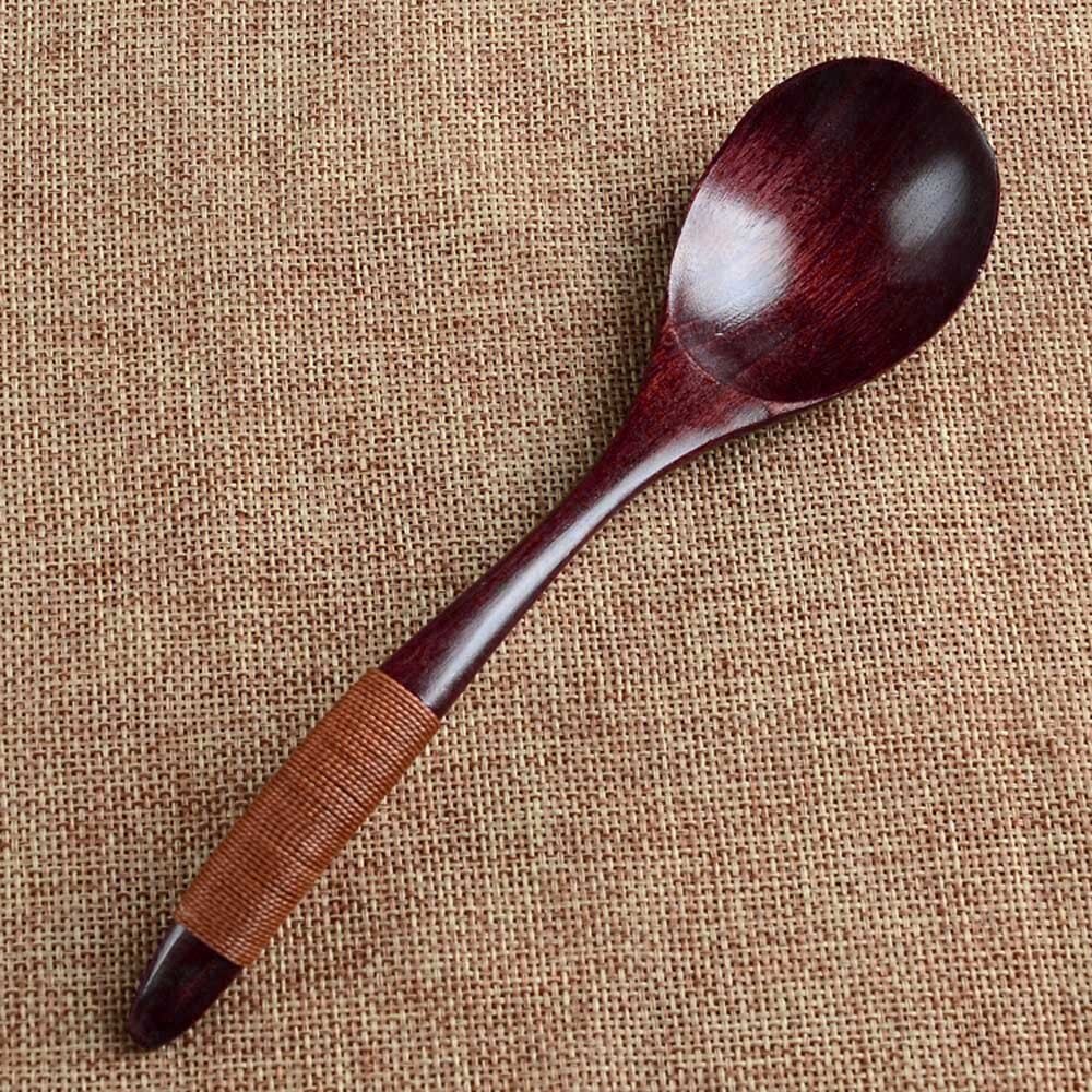 Cuchara para cenas de madera Natural, utensilios para arroz, sopas, Cereales hechos a mano para el hogar, vajilla, cubiertos, cocina, Catering # W3: Brown