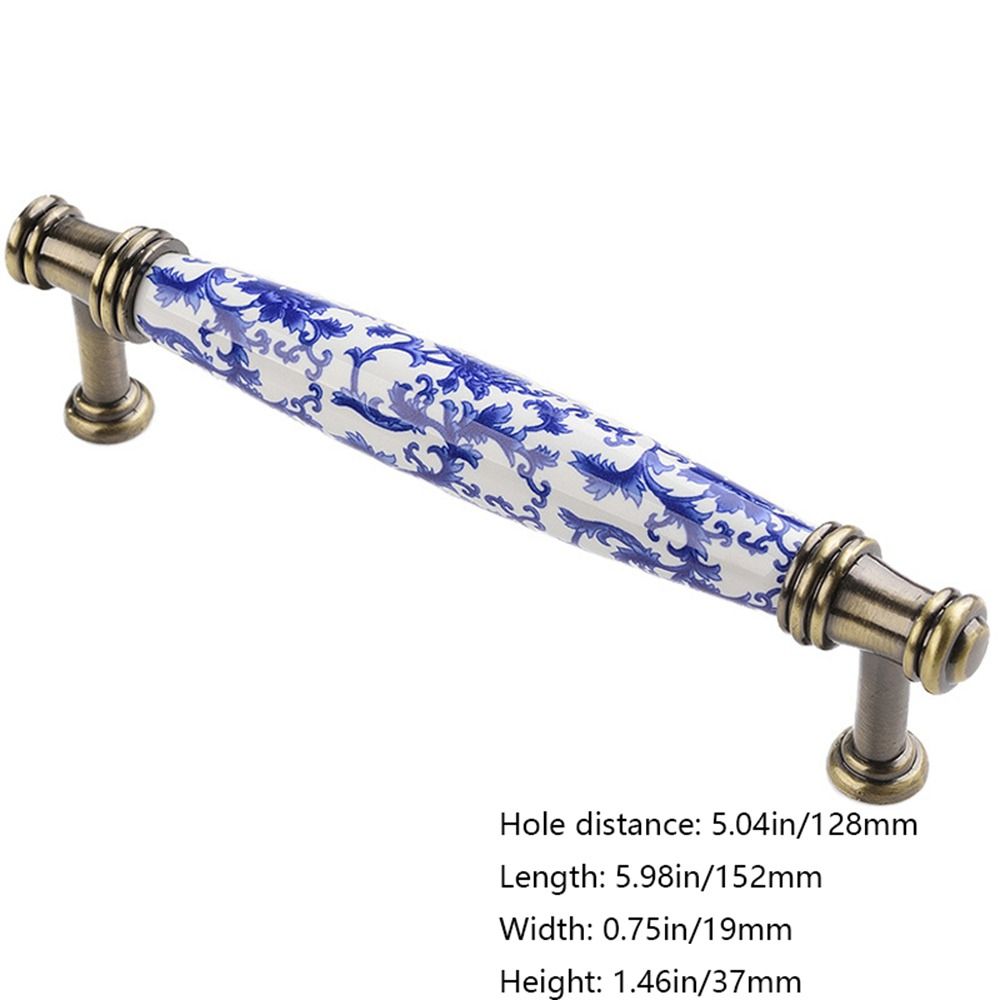 Porcelain Flowers Blue And White Furniture Antique Dresser Cabinet Handles Door Handle Pull Handles Drawer Knobs: Rood