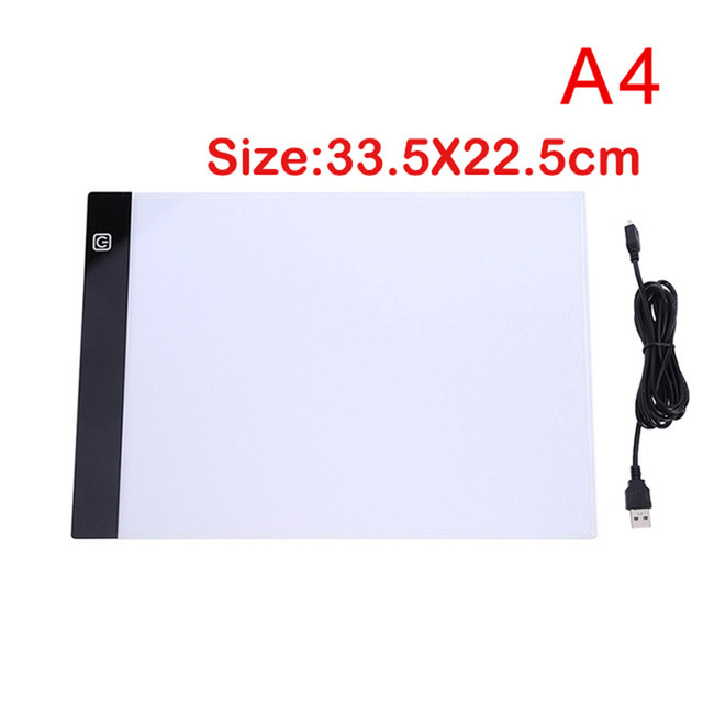 Tapis lumineux pour peinture diamant A5 A3 A4, avec LED, planche lumineuse, accessoires, Kits d&#39;outils, dessin, tablette graphique, croquis: a4 22.5x33.5cm