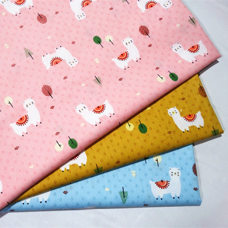 cotton Children's Fabric By Meter Household Furnishing Apparel Quilting Material Printed Sheep Home Decorations
