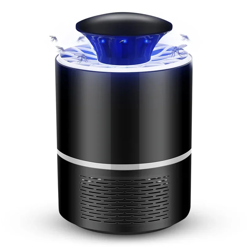 Lámpara LED fotocatalítica para interiores, luz antimosquitos con enchufe directo, USB, color blanco y negro, ideal para dormitorio y sala de estar, novedad: Luz cálida