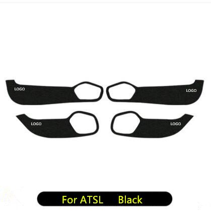 4 stk/sæt sort /kulfiber pu læder døre anti-kick pad måtte til cadillac atsl  xt5 xts  ct6 aab 251: Til atsl sort