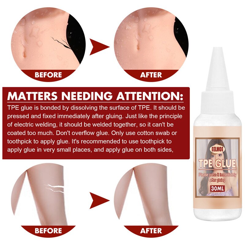 Agente reparador de muñeca de pegamento TPE, 30ml, pegamento adhesivo no tóxico, fácil de usar, portátil M2