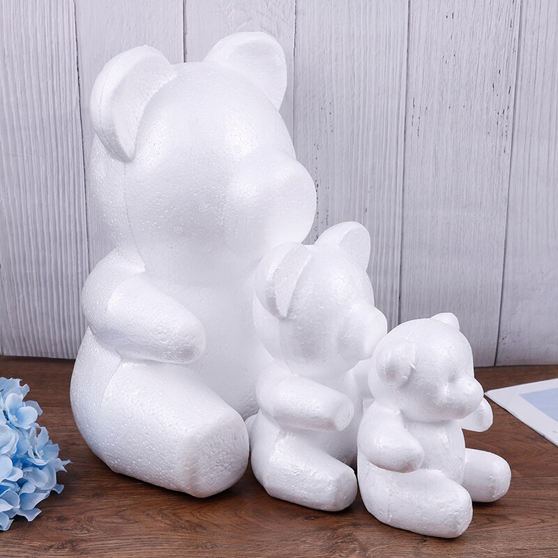 Modelagem urso espuma poliestireno isopor urso branco espuma presentes coração bola ornamentos artesanato flor páscoa festa 15 cm 20 cm tamanho