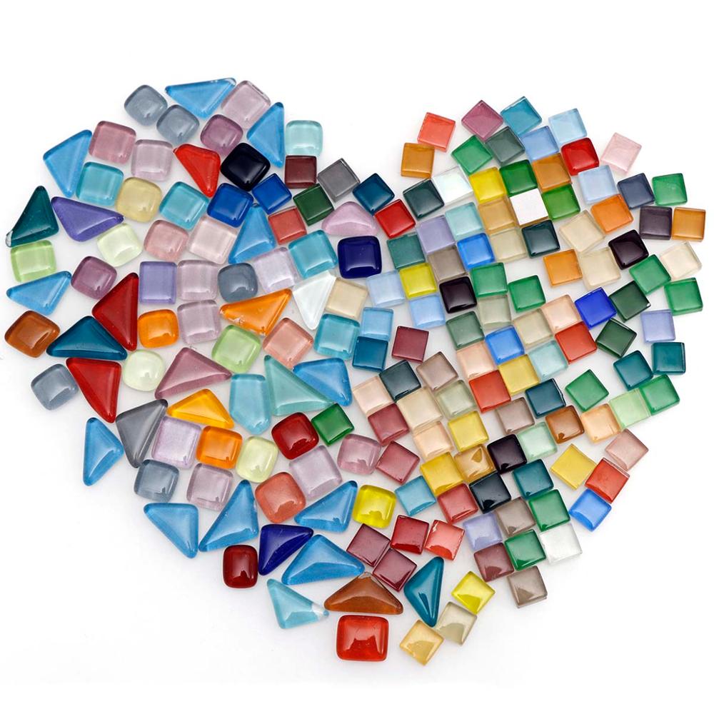 Geometriske figurer mini krystal mosaik glasfliser håndlavede børnedele 1 cm #39 firkanter