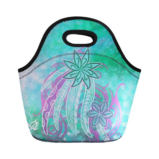 FORUDESIGNS Große Kapazität Thermische Mittagessen Tasche Frauen Hawaiian Tribal Sonnenaufgang Druck Weibliche Frühstück Box Tragbare Picknick Reisetasche: Grau