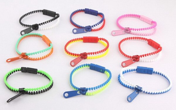 50 Stks/partij Mix Kleuren Unisex Acryl Rock Punk Rits Armbanden Hip Zip Rits Armbanden Sieraden