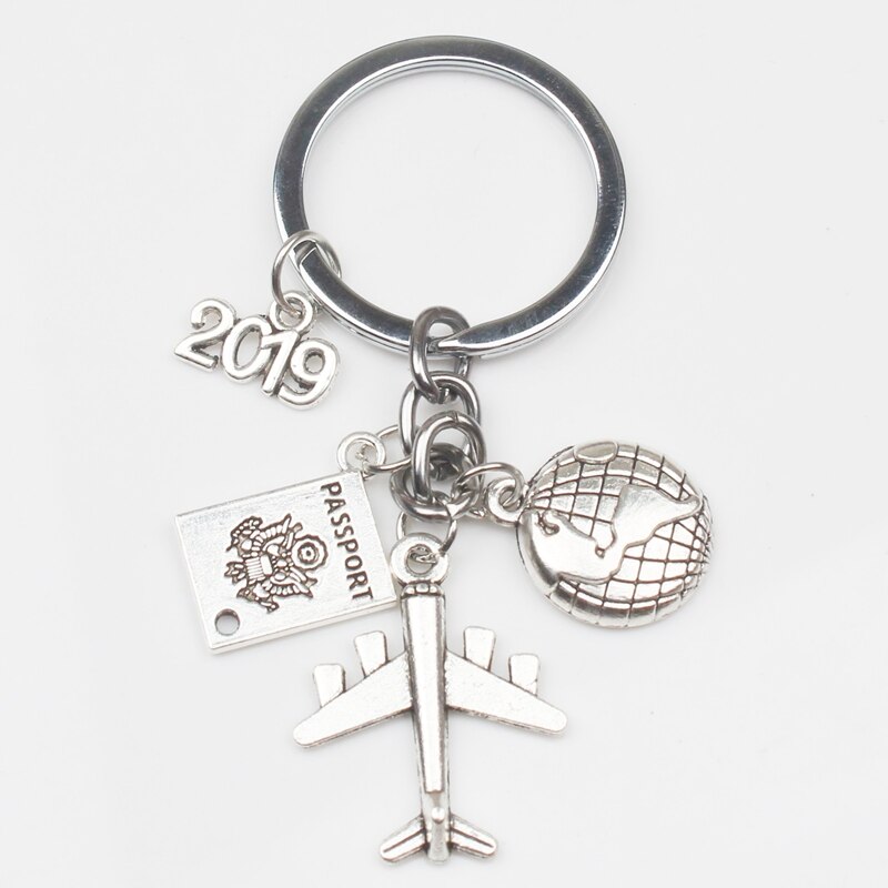 Neue 2022 Erde Flugzeug Passport Anhänger Keychain Reise Schlüssel Ring Freundschaft Beste Freund Schmuck Schlüssel Kette Diy Handmade