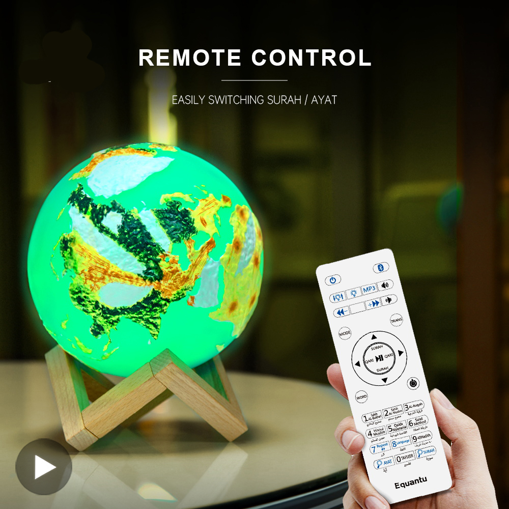 Quran Koran Muslim Islamic Azan Bright Night Light Lamp Arab Wireless Portable Bluetooth Speaker Ramadan Mini Caixa De Som Holy
