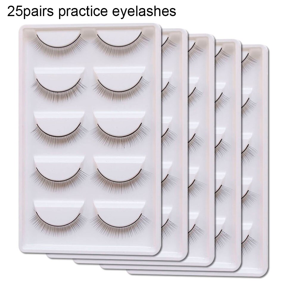 Pro Training Mannequin Platte Kop Praktijk Make Up Wimpers Wimper Extensions, Opleiding Hoofd Oefenpop Kosmetiek Pop Hoofd: 5boxes lashes