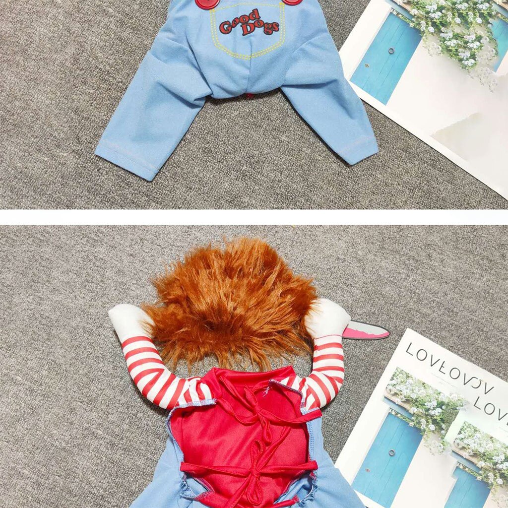 Pet Dog Funny Clothes Dogs Cosplay Costume Halloween Christmas Comical Outfits With Wig Set Pet Cat Dog Festival Party Clothing