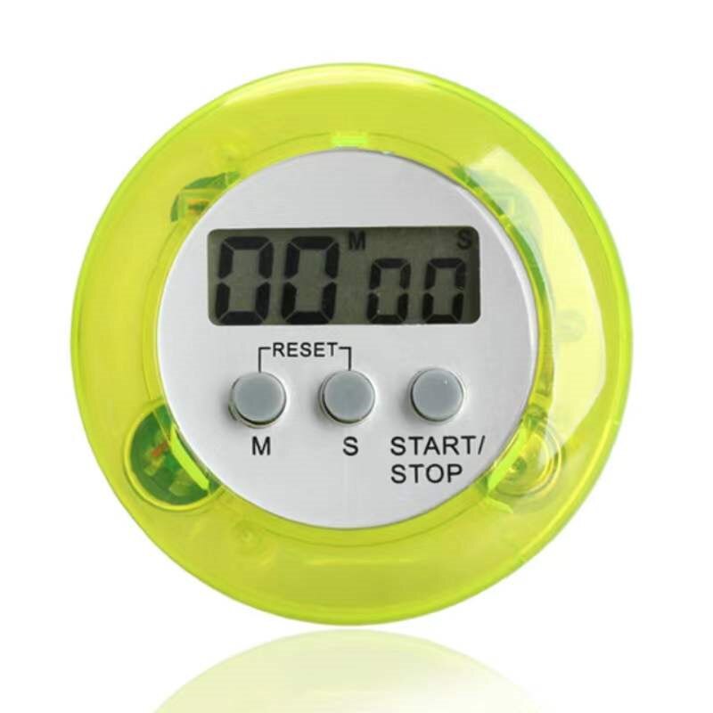 Five kinds of color Circular LCD digital kitchen countdown timer Cooking counter Reverse timer alarm clock magnetic: green