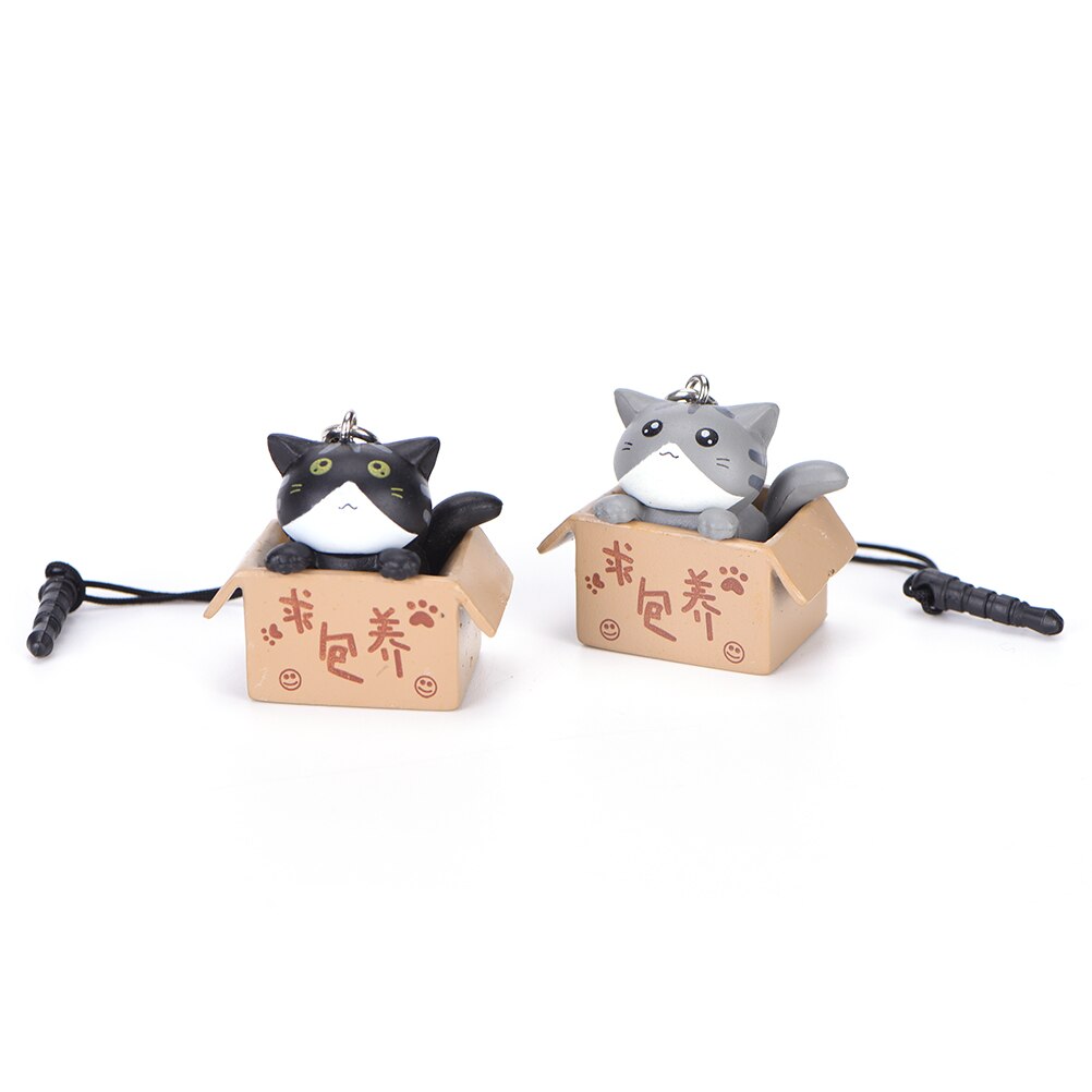 Enchufe antipolvo para teléfono móvil 1 Uds buscando estilo de gato nutritivo de gato de dibujos animados de 3,5mm