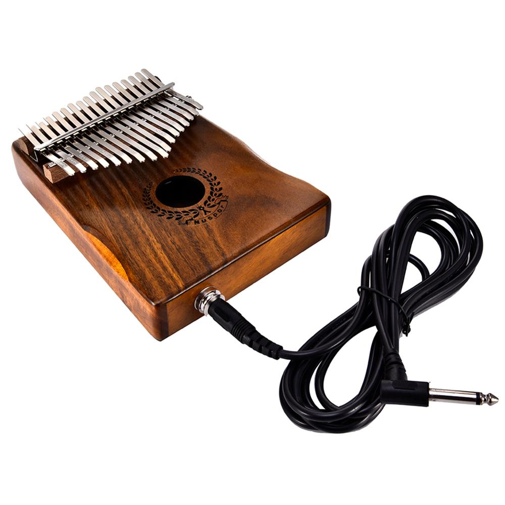 Yfashion 17 Keys Thumb Piano EQ kalimba Mbria Acacia Wood Link Speaker Electric Pickup For Beginner With Tuner Hammer Cable Bag