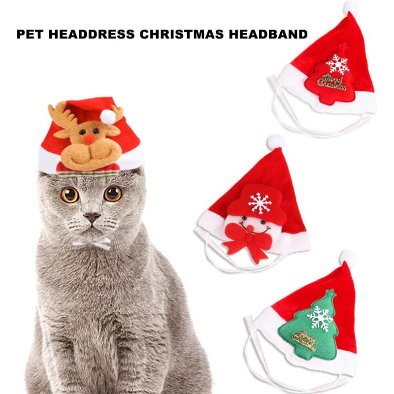 Huisdier kat kerst kerstman hoed kleine puppy kat hond kostuum hoed rode hoed met eland sneeuwpop kerstboom kostuum accessoire