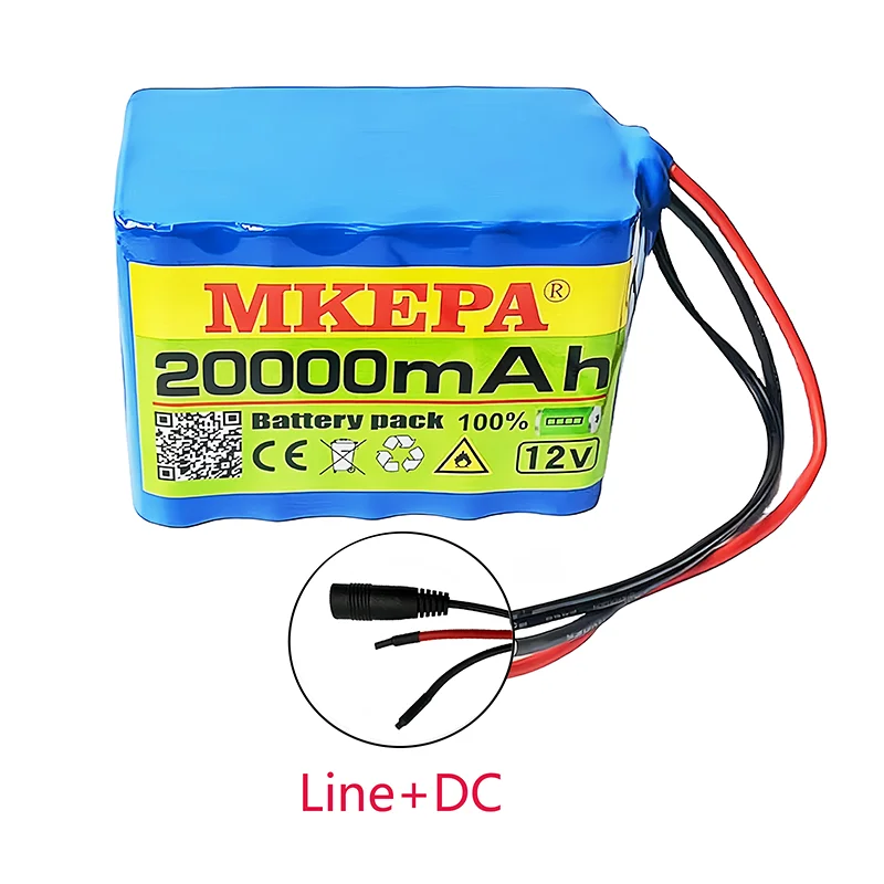 12V 20000mah 18650 Lithium Battery Pack 3S5P large Capacity Built-in BMS 20Ah Suitable for Small Power Electronic Equipment: GRAY