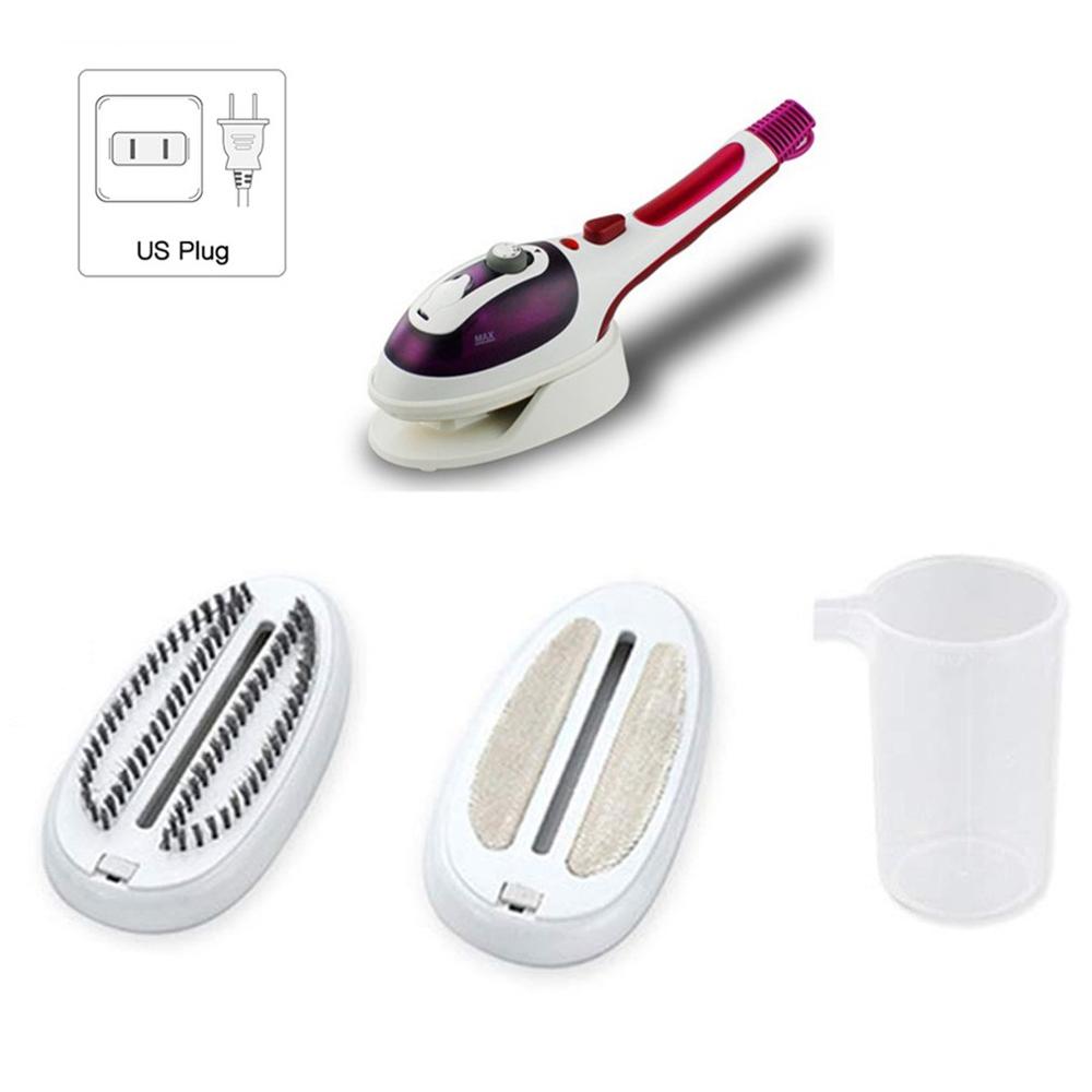 220V Handheld garment steam brush Portable steam ceramic iron dry cleaning brush Two In One Hand Held Steam Iron: purple US plug