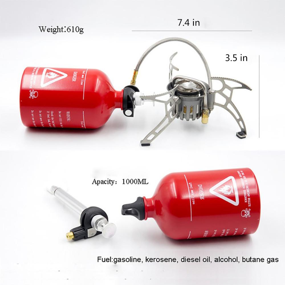 2 piece set of Emergency Gas Can Aluminium Fuel Oil Bottle Small Petrol Container for Camping Picnic Barbecue Motorcycle cooker