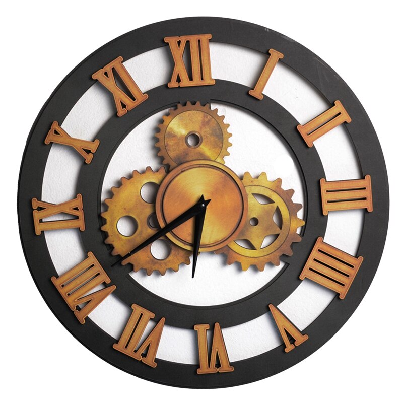 DORBOKER Moving Gears Wall Clock Large Modern Metal Clocks DORBOKER Moving Gears Wall Clock Large Modern Metal Clocks