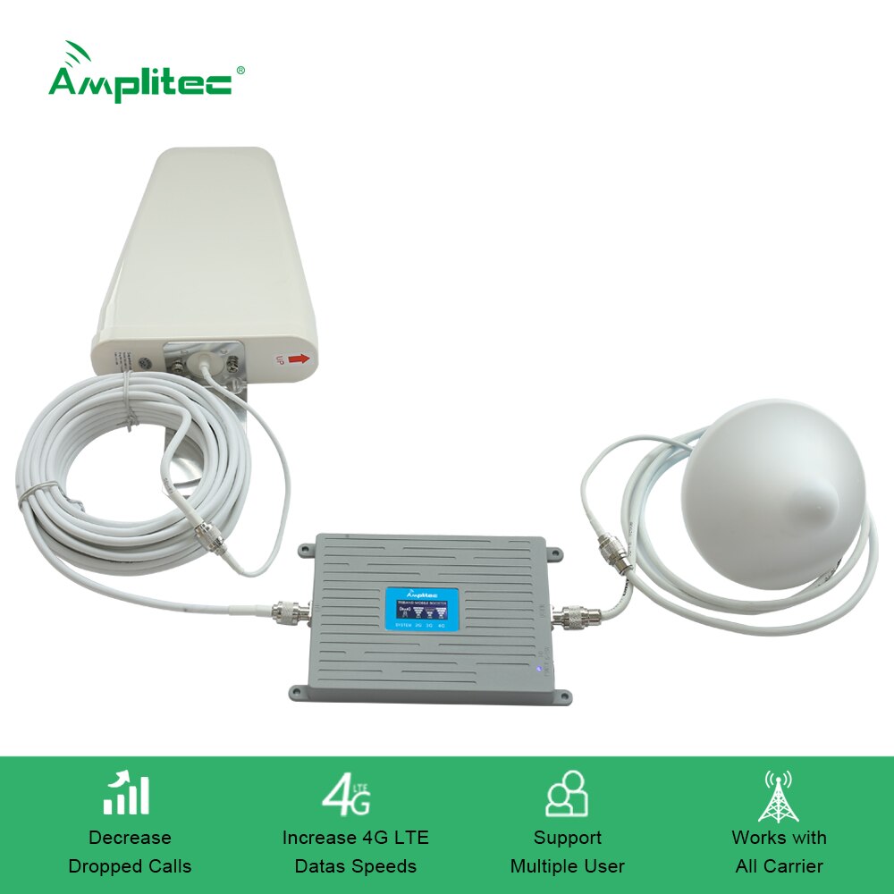 Amplitec Mobiele Telefoon Signaal Booster Antenne 9dBi Panel Antenne Voor Indoor & 10dBi Outdoor Log Periodieke Dipool Antenne