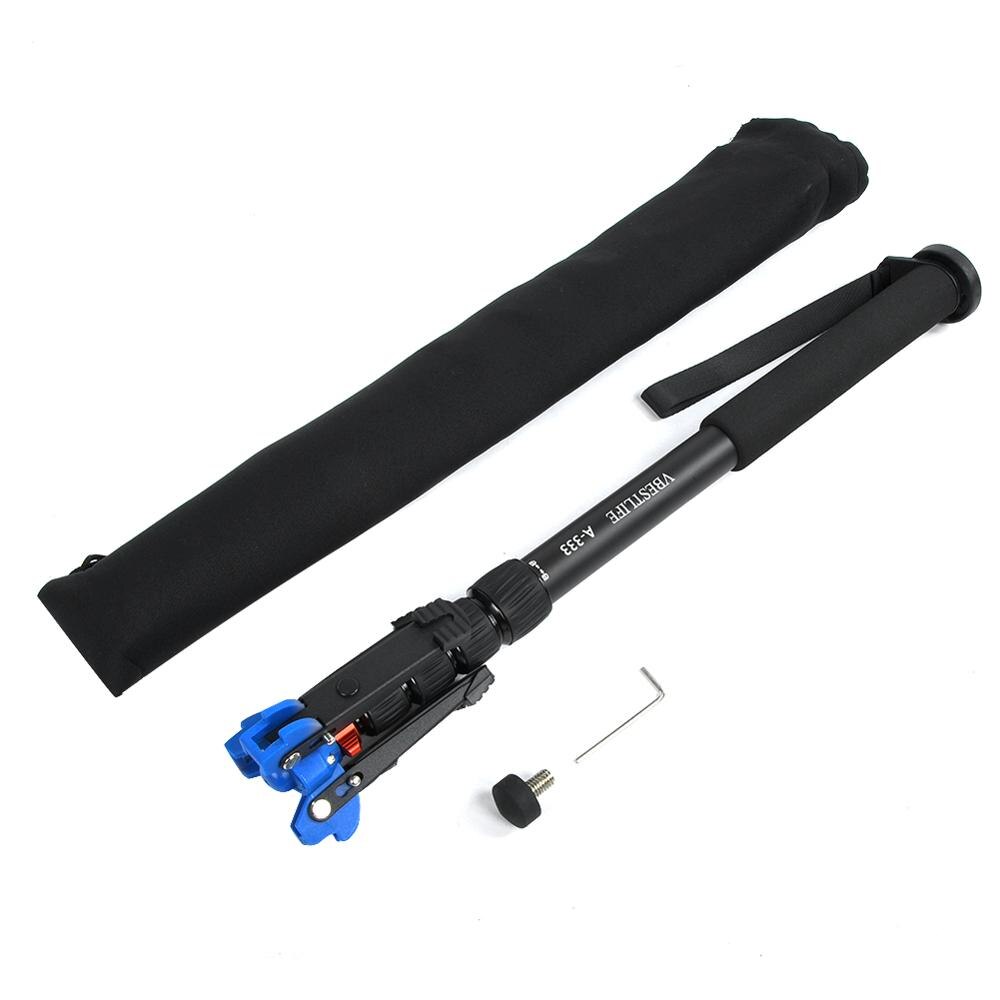 Portable Magnesium-Aluminum Alloy Monopod 5 Section tilted 20 degrees and rotated 360 degrees 3D anti-skid bearing platform