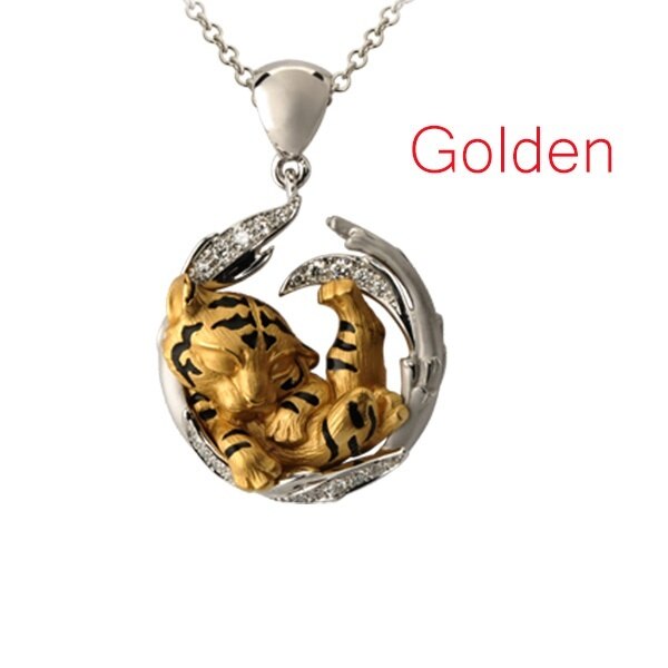 Npkds Unieke Droom Tiger Hanger Gouden Tijger Ketting Tijger Hanger: Golden