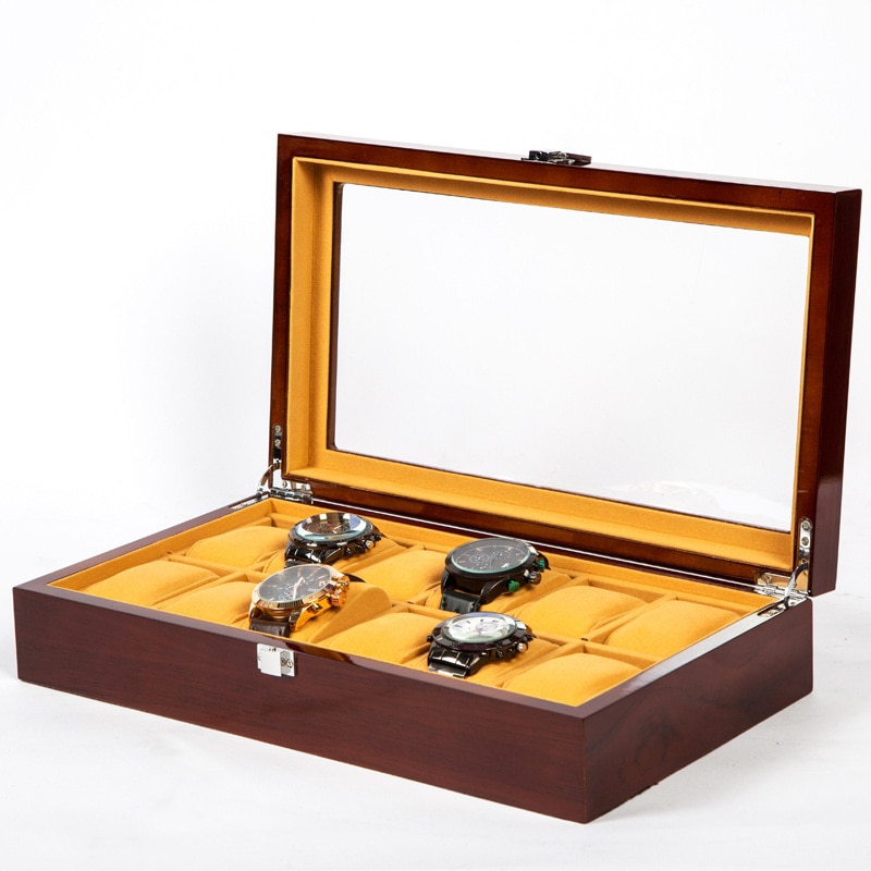 Watch Case Display Organizer Wood Watch Box Holder Bracelet Jewelry Box Watch Store Display Home Decor Supplies