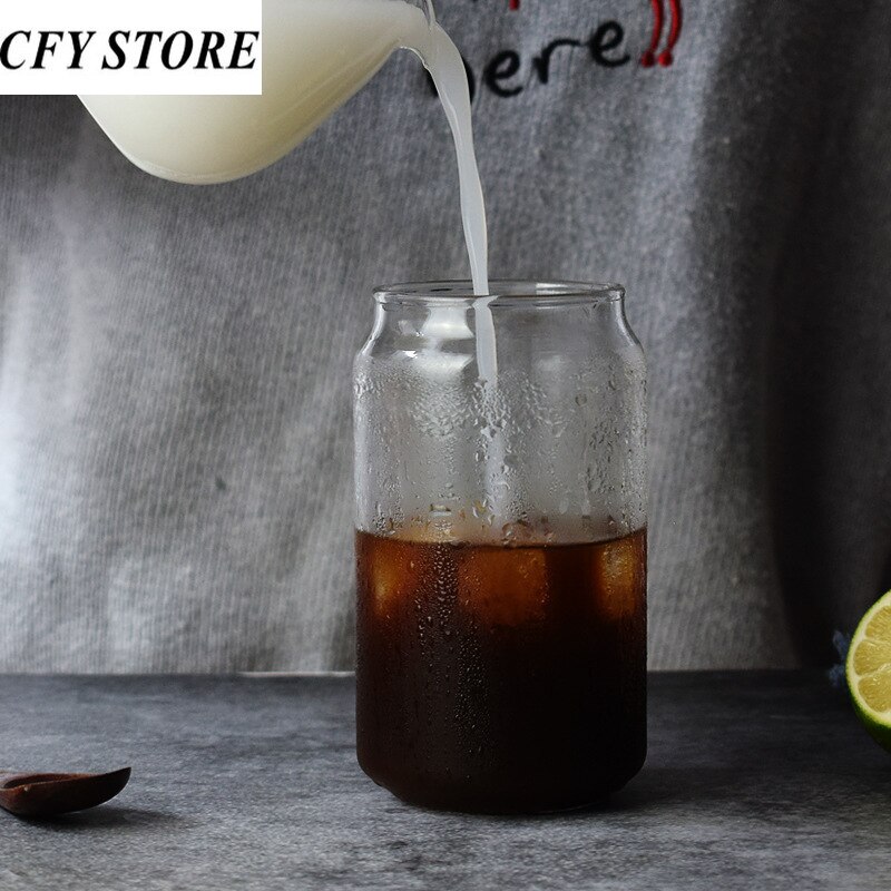 Taza de Coca Cola de vidrio de 380ml, taza familiar para café, refresco helado, cocina, zumo, leche, flores, vaso transparente, utensilio para beber agua