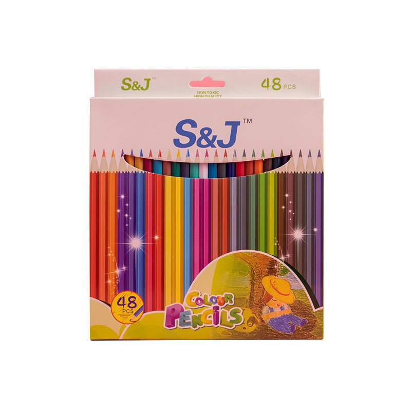 12/18/24/36/48 Boxed Colored Pencils Children&#39;s Cartoon Art Sketch Graffiti Color Lead Set Poplar Pen with Delicate Texture