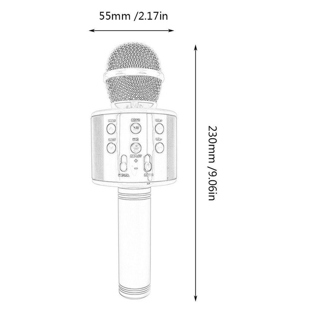 Microphone karaoké Bluetooth Microphone sans fil haut-parleur lecteur de Microfone portable enregistreur de chant micro