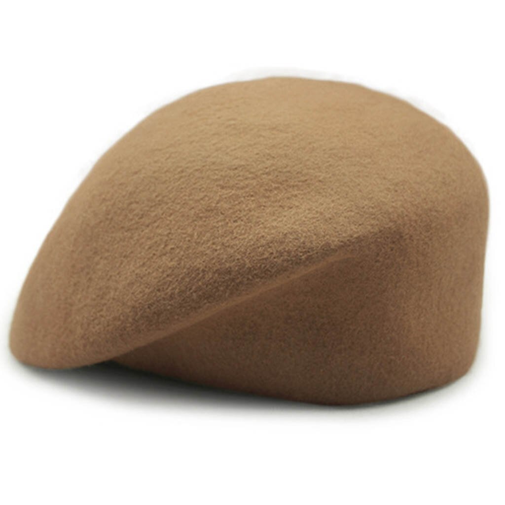 Womail vinter baret lokk vinter varm ull kvinner baret fransk kunstner retro lue lue ski lokk fast hattemaker  #4z: kaki