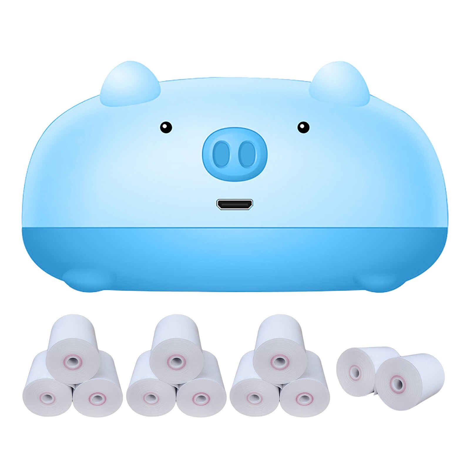 Mini Draagbare Thermische Draagbare Bluetooth Printer 57Mm Mini Draadloze Pos Image Photo Printer Voor Telefoon Android Ios Printers: Blue 