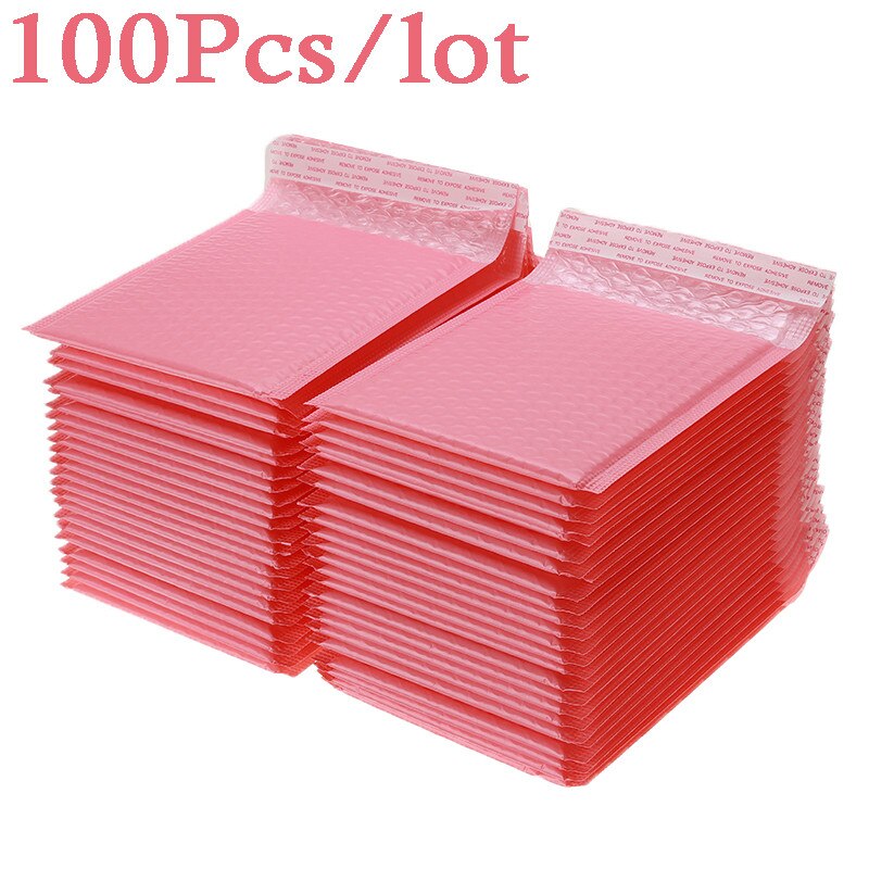100Pcs/Lot Pink Foam Envelope Bags Self Seal Mailers Padded Envelopes With Bubble Mailing Bag Packages Bag