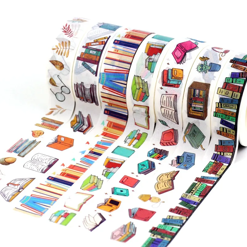 Juego de cintas Washi de papel para maquillaje, libros decorativos, 10M, para planificador, álbum de recortes, cinta adhesiva, papelería Kawaii, suministros escolares, 1 ud.