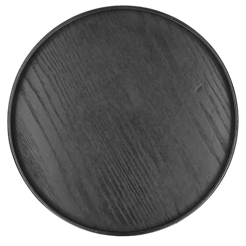 Wood Tea Tray Restaurant Trays Round Serving Tray for Home for Kitchen: 27cm