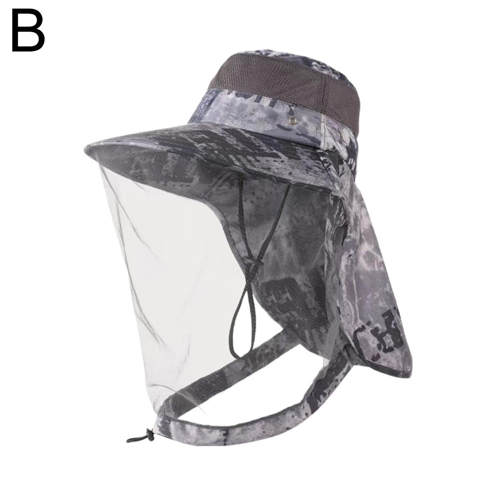 Sombrero de pesca con velo para exteriores, protección solar, estilo prevención de mosquitos, gorro de mosquitera, cubiertas de malla transpirables para la cabeza de viaje: Gris oscuro