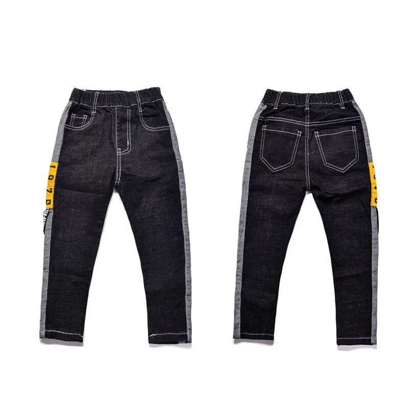 Ienens boy stretch jeans vår höst jeans för barn fritidsbyxor elastiska midja byxor blå färg barnkläder 5-13y