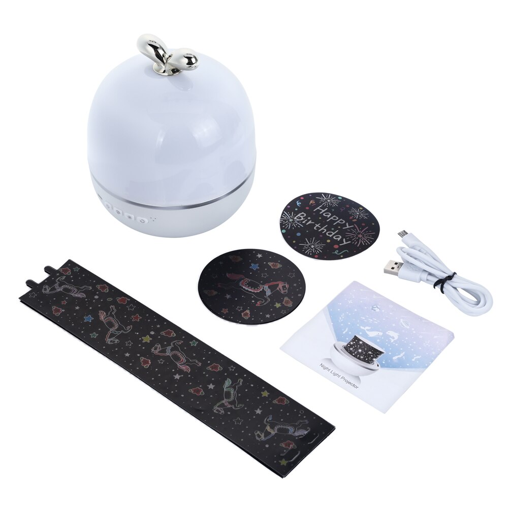 Stjärna natt musik ljus projektor högtalare usb laddningsbar universum stjärnhimmel 360 rotera led lampa färgglada blinkande barn baby: Usb