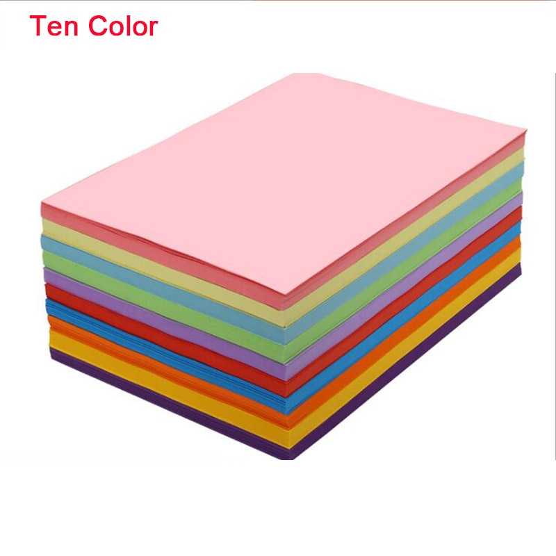 Godt  a4 farve kopipapir hvid dobbeltsidet farve manuel foldning diy papirskåret håndværk origami print dokumentfil 100 stk