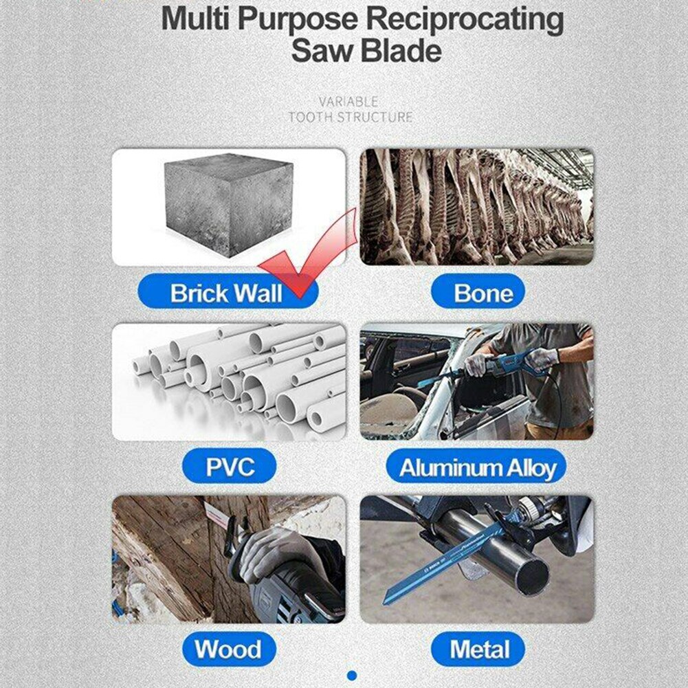 240/305/455mm Reciprocating Saw Blade Carbide Demolition Masonry Jigsaw Blade Cutting Brick Stone For Saber Saws