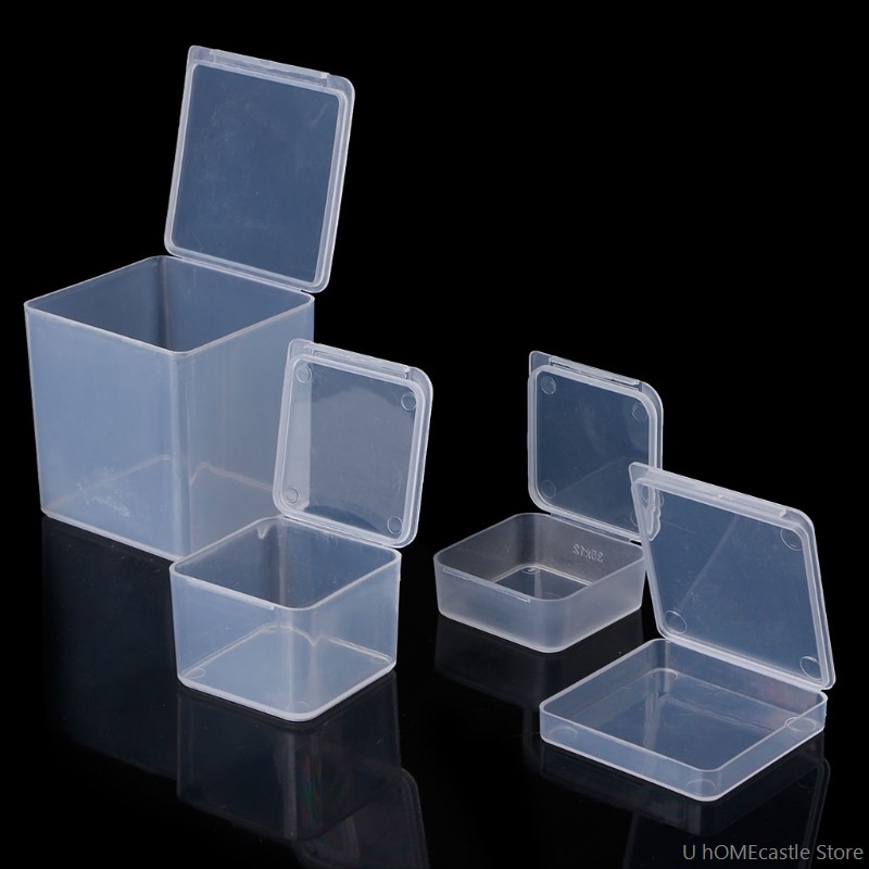 Kleine Vierkante Doorzichtige Plastic Sieraden Opbergdozen Kralen Ambachten Case Containers